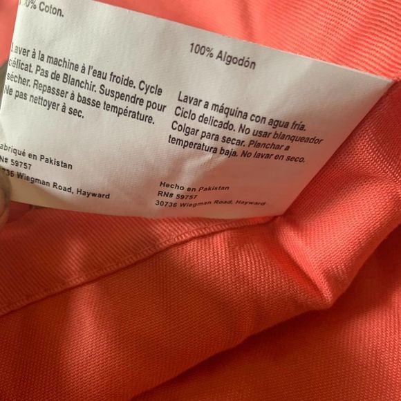 Boutique NWOT Salmon Color 100% Cotton Curtain Panels (2) each with 8 Grommets - Picture 2 of 3